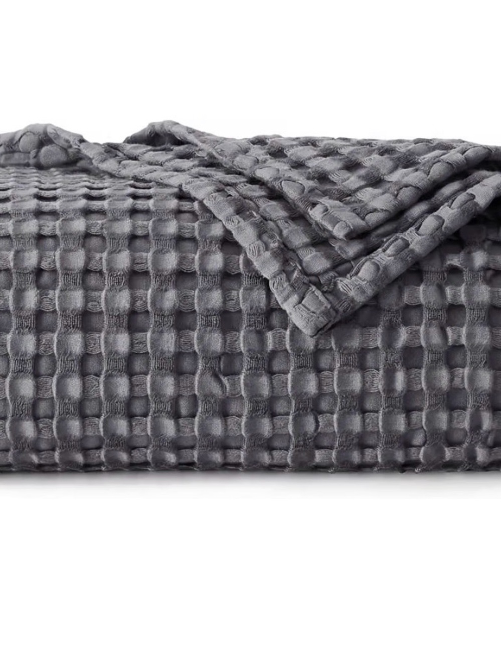 Bedsure Cooling Waffle Blanket for Hot Sleepers, Dark Grey twin xl